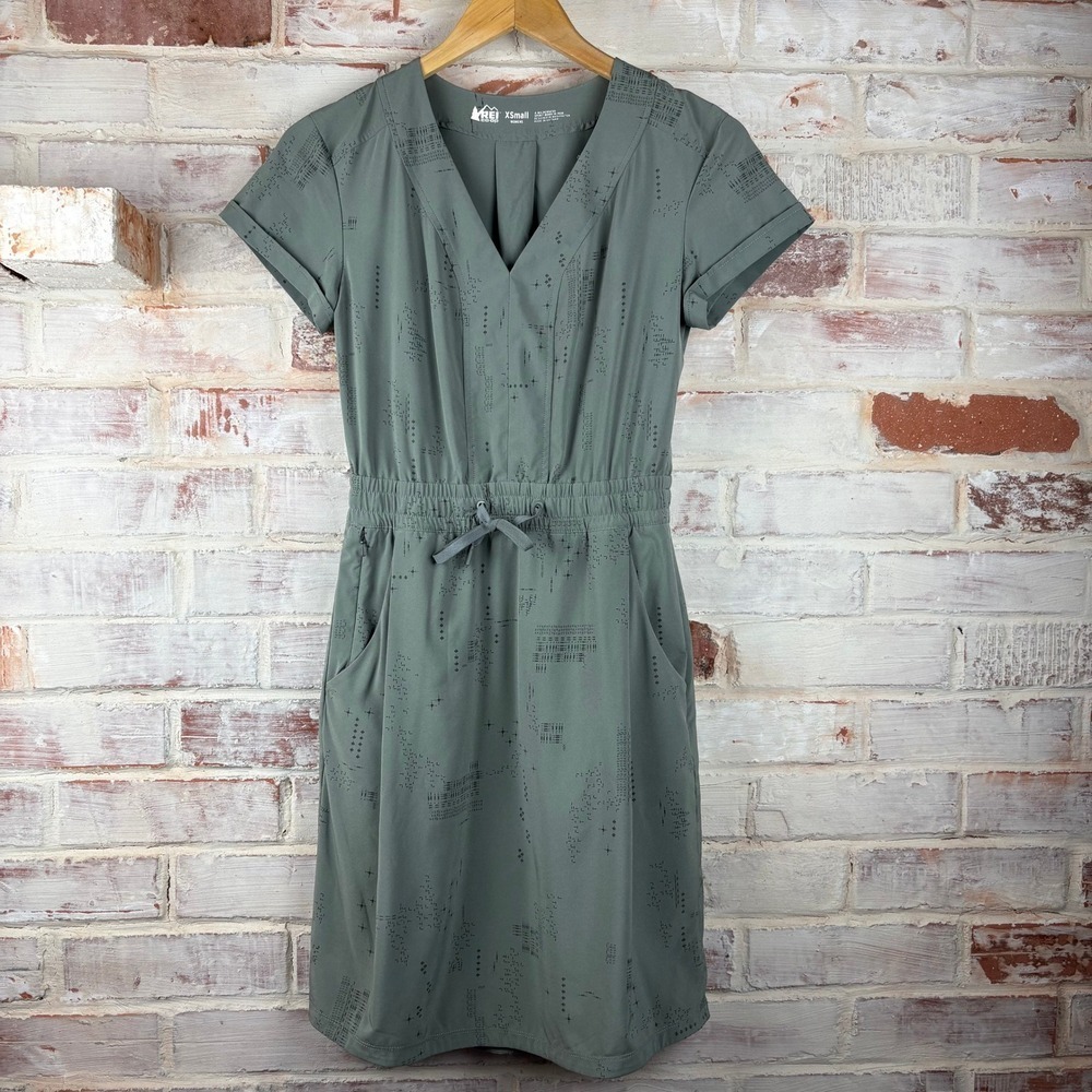 REI‎ Co-Op Green Travel Dress Lightweight Outdoor Gorpcore